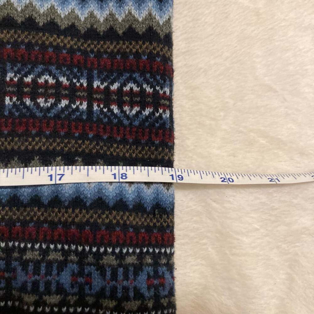 L.L. Bean Men's Nordic Fair Isle Crewneck Sweater Navy Blue Size‎ M - Picture 6 of 8